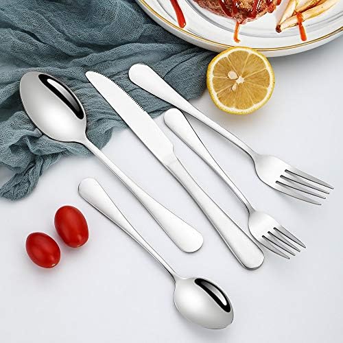 Silverware Set, Briout Flatware Set Service for 4 Stainless Steel Cutlery Set 20 Piece Include Upgraded Knife Spoon Fork Mirror Polished, Dishwasher Safe - Image 6